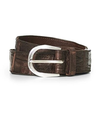 Orciani Crocodile Belt 3,5 cm Dark Brown men 80 Brun