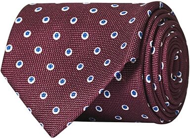 Brioni Printed Micro Pattern Silk Tie Burgundy men One size Rød