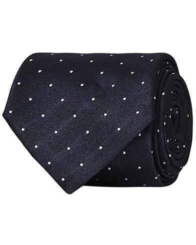 Canali Micro Dot Silk Tie Navy 8 cm men One size Blå