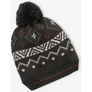 VERTBAUDET Gorro de punto jacquard para niño gris oscuro bicolor/multicolor