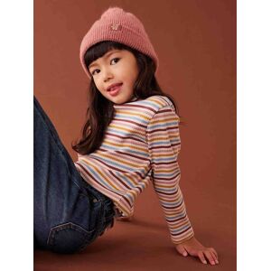 VERTBAUDET Conjunto de punto de canalé para niña: gorro + bufanda + manoplas/mitones rosa viejo