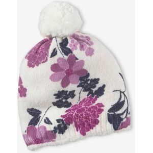 VERTBAUDET Gorro de punto fino con estampado de flores para niña rosa estampado