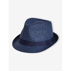 VERTBAUDET Sombrero panamá aspecto paja, para niño azul