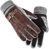 Garmin Manoplas de invierno para hombre, guantes de gamuza auténtica, guantes gruesos de cuero de cerdo para bicicleta y motocicleta, resistentes al viento, cálidos