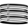 Nike - Cinta del pelo Swoosh Sport Headbands Tipped (6-Pack), Unisex, White-Black-White