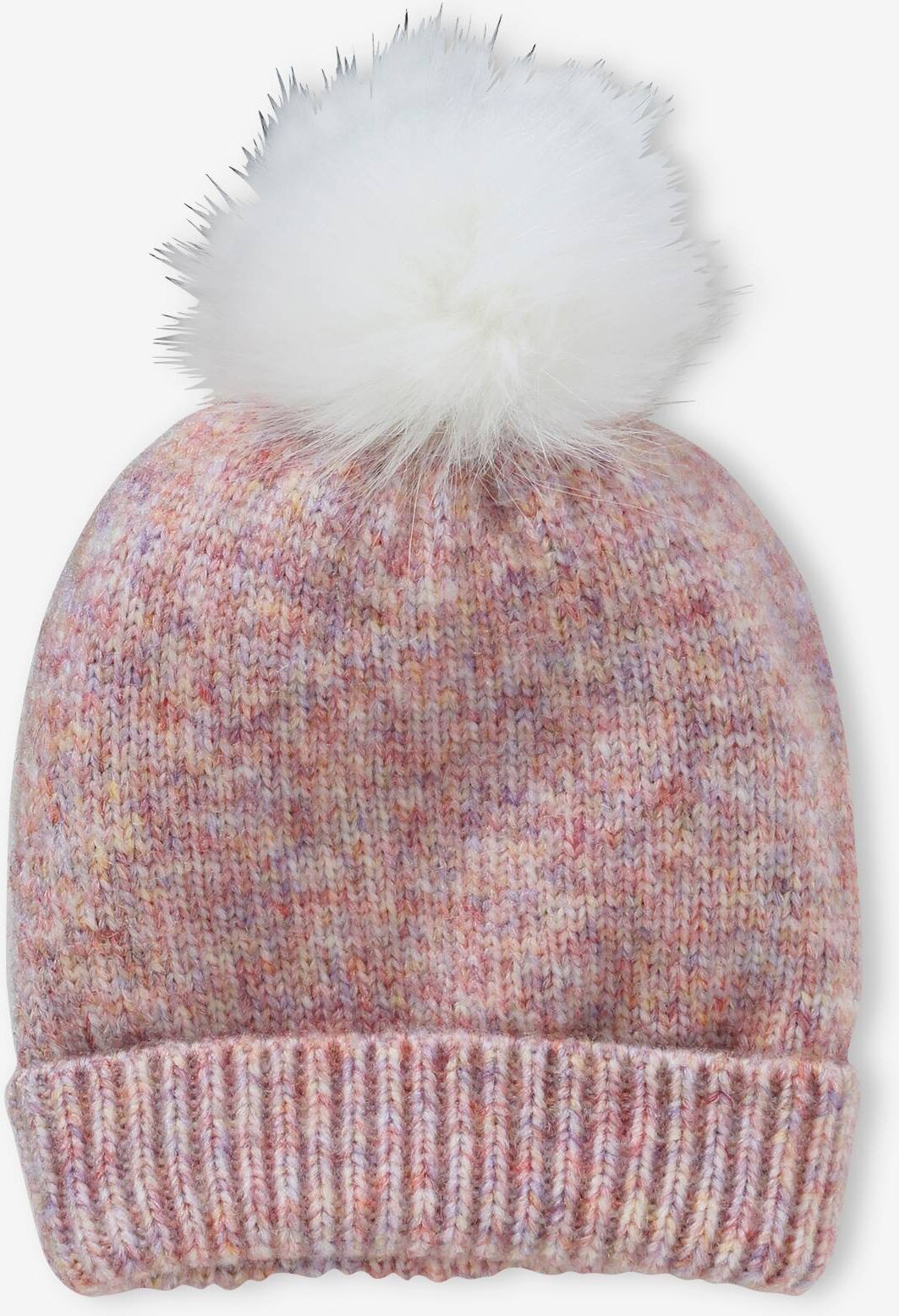 VERTBAUDET Gorro «pop» vintage de punto mezclado para niña rosa