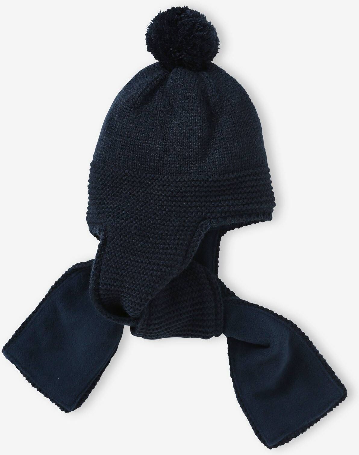 VERTBAUDET Gorro/bufanda 2 en 1 de punto bobo para bebé azul grisáceo