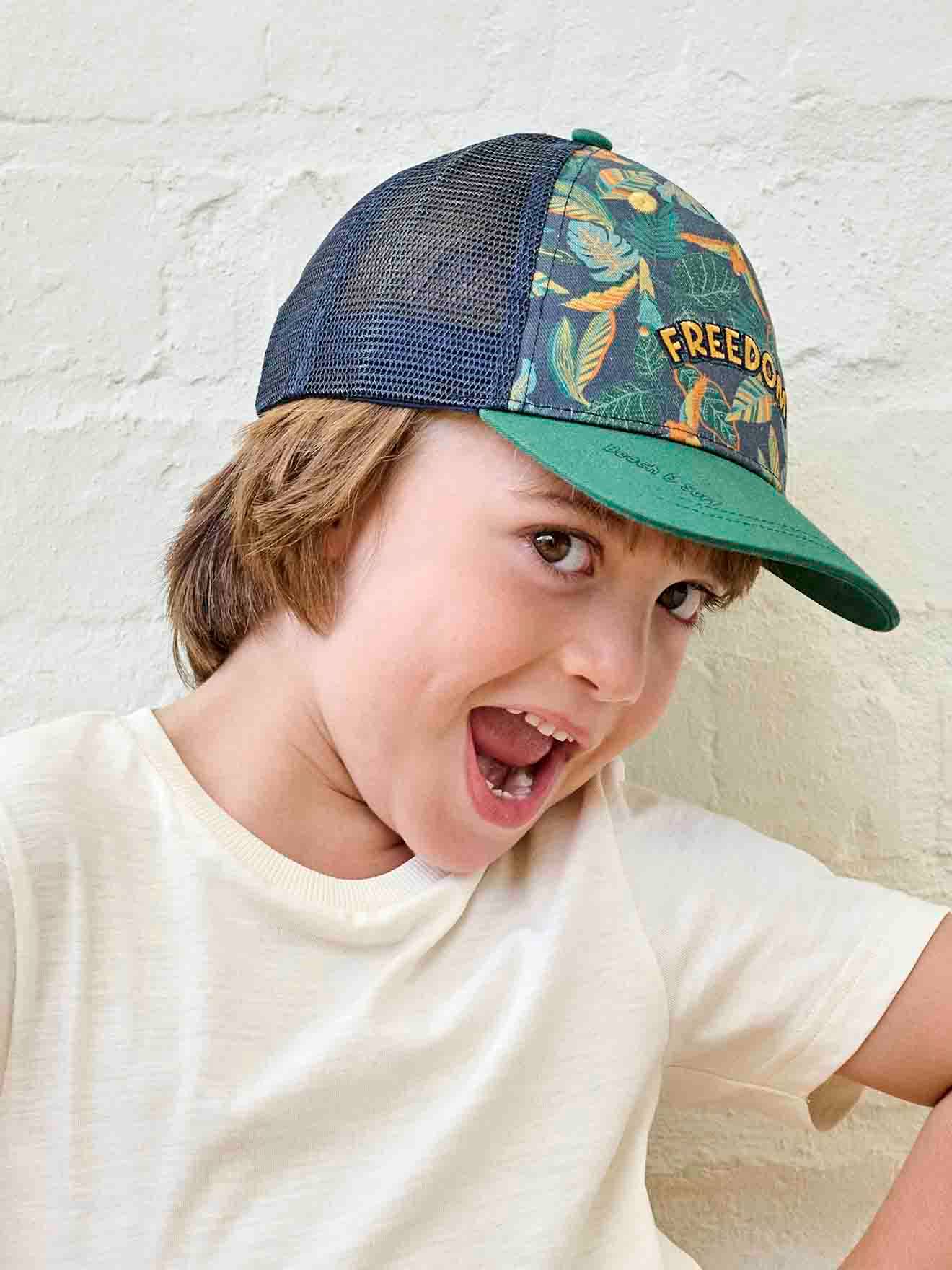 VERTBAUDET Gorra estampado jungla para niño verde pino