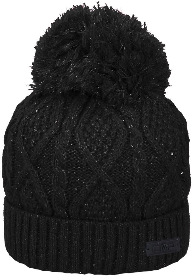 Cmp woman knitted hat gorros montaña Negro (UNICA)