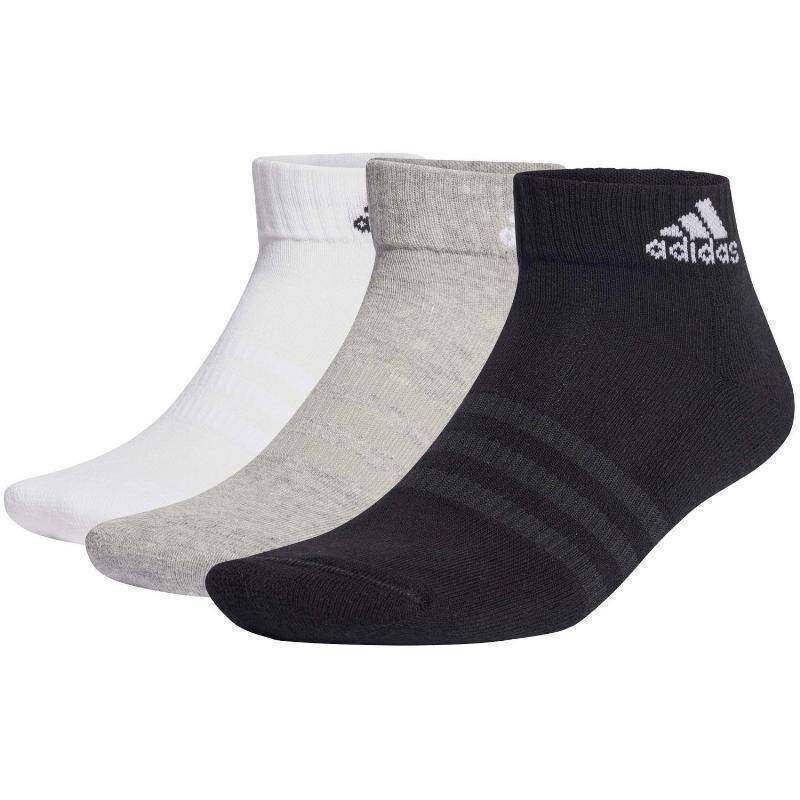 Calcetines Adidas Cushioned Tobilleros Blanco Negro Gris 6 Pares -  -37-39