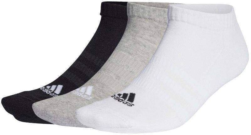 Calcetines Adidas Tobilleros SPW Cushioned Negro Blanco Gris 3 Pares -  -37-39