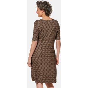 Goldner Fashion Muodikkaasti printtikuvioitu joustava jerseymekko - schwarz / camel - Gr. 54  Damen