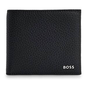 Boss Italian-leather wallet with polished-silver logo