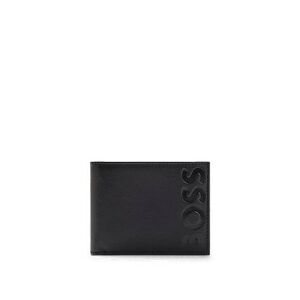 Grained-leather wallet with embossed logo