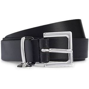 HUGO Italian-leather belt with logo-charm keeper