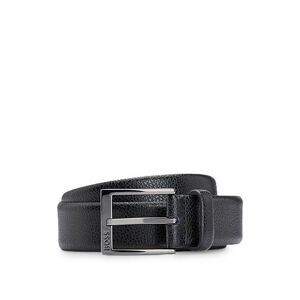 Boss Logo-buckle belt in grained Italian leather