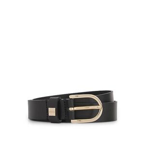 Boss Italian-leather belt with gold-tone buckle