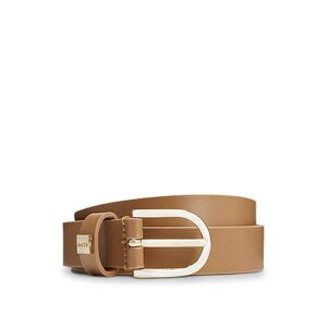 Boss Italian-leather belt with gold-tone buckle