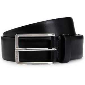 Boss Italian-made leather belt with engraved-logo buckle