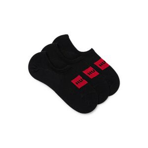 HUGO Three-pack of invisible socks with red logo labels