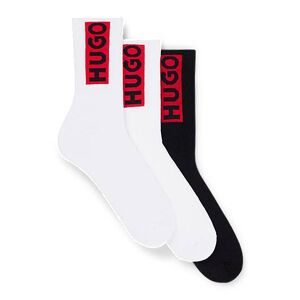 HUGO Three-pack of short socks with red logo labels