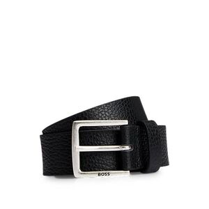 Boss Grained Italian-leather belt with logo buckle
