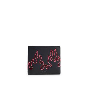 HUGO Faux-leather bi-fold wallet with flame artwork