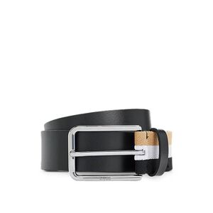 Boss Italian-leather belt with signature-stripe detail