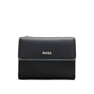 Boss Faux-leather card holder with zipped coin pocket