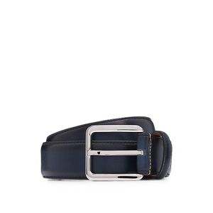 Boss Italian-leather belt with contrast stitching