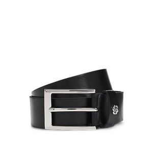 Boss Italian-leather belt with Double B monogram keeper