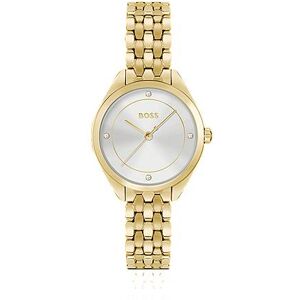 Boss Gold-tone watch with silver-white dial