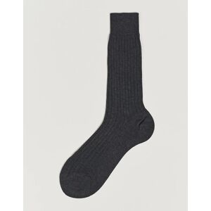 Bresciani Cotton Ribbed Short Socks Grey Melange - Musta - Size: One size - Gender: men