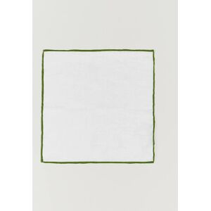 Amanda Christensen Linen Paspoal Pocket Square White/Green - Valkoinen - Size: S M L XL - Gender: men