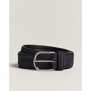 Anderson's Suede 3,5 cm Belt Navy - Musta - Size: One size - Gender: men