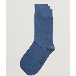 Amanda Christensen 3-Pack True Cotton Socks Denim Blue - Sininen - Size: 39-42 43-46 - Gender: men