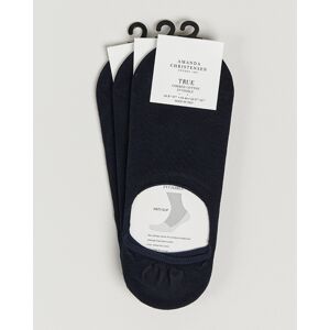 Amanda Christensen 3-Pack True Cotton Invisible Socks Dark Navy - Sininen - Size: S M L XL - Gender: men