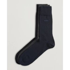 BOSS BLACK 3-Pack RS Uni Socks Navy/Black/Grey - Sininen - Size: W32L30 W33L30 W34L30 W36L30 W30L32 W32L32 W33L32 W36L32 W31L34 W32L34 W33L34 W34L34 W36L34 W38L34 W33L36 W38L36 W38L32 - Gender: men