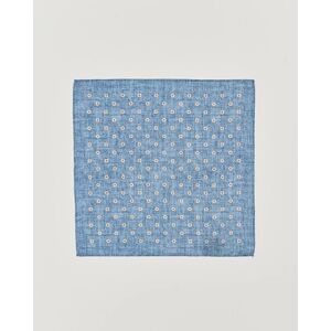Amanda Christensen Linen Printed Flower Pocket Square Blue - Sininen - Size: One size - Gender: men