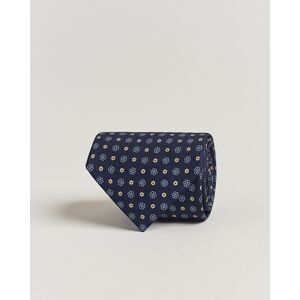 E. Marinella 3-Fold Printed Silk Tie Navy - Sininen - Size: One size - Gender: men