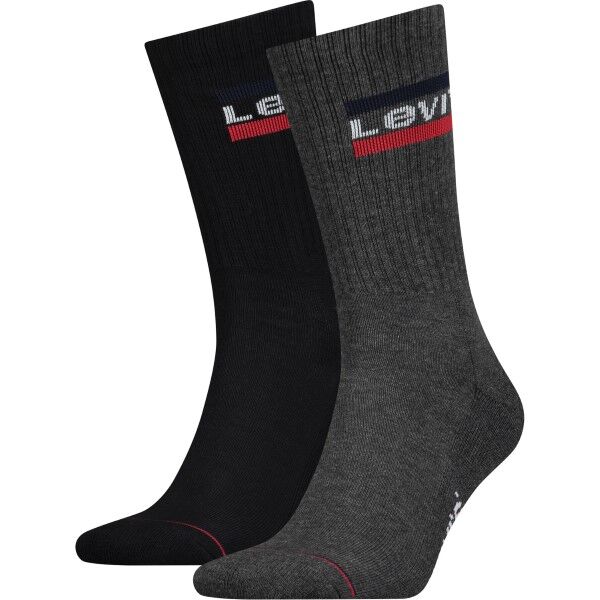 Levis 2 pakkaus Sport Regular Cut Sock - Black/Grey * Kampanja *  - Size: 902012001 - Color: musta/harm