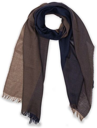 Eton Merino Wool Block Coloured Scarf Blue