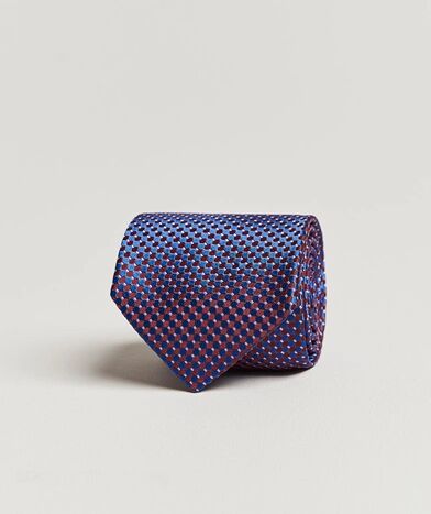 Eton Silk Geometric Weave Tie Blue/Red