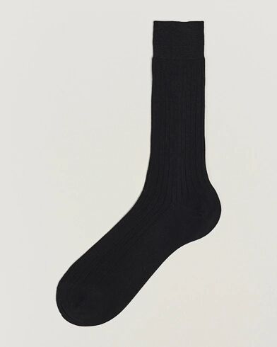 Bresciani Cotton Ribbed Short Socks Black