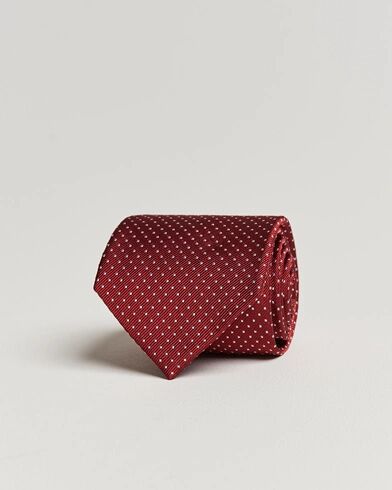 Amanda Christensen Micro Dot Classic Tie 8 cm Wine/White