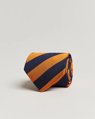 Amanda Christensen Regemental Stripe Classic Tie 8 cm Orange/Navy