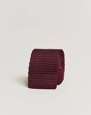 Amanda Christensen Knitted Silk Tie 6 cm Wine Red