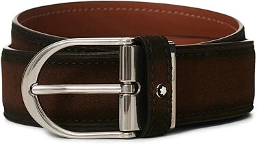 Montblanc Horseshoe Buckle Belt 35mm Light Brown Suede