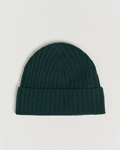 Amanda Christensen Rib Knitted Cashmere Cap Bottle Green