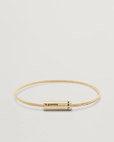LE GRAMME Cable Bracelet Brushed Gold 18-Karat